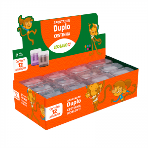 Apontador Duplo Cestinha C/Deposito - Leonora      