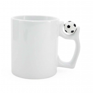 Caneca Branca c/ Bola de Futebol Porcelana 96x150mm  Sublimação  