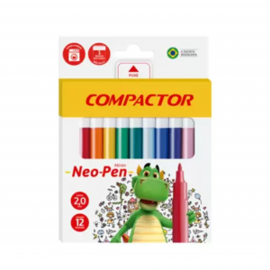 Caneta hidrocor Compactor Neo-Pen mirim c/ 12      