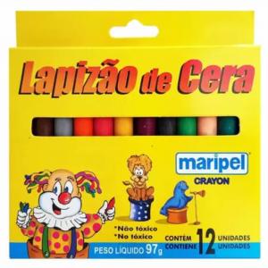 Lapizão de Cera 12 Cores - Maripel      